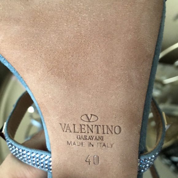 VALENTINO Rockstud Ankle Strap Crystal Sandals high-heel - Picture 14 of 16